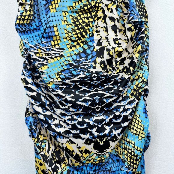 Signature by Sangria Animal Snake Print Dress Womens 4 Satin Cocktail Party Y2K - Picture 4 of 14